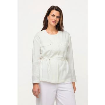 Giacca con coulisse, scollo a girocollo e maniche a 3/4