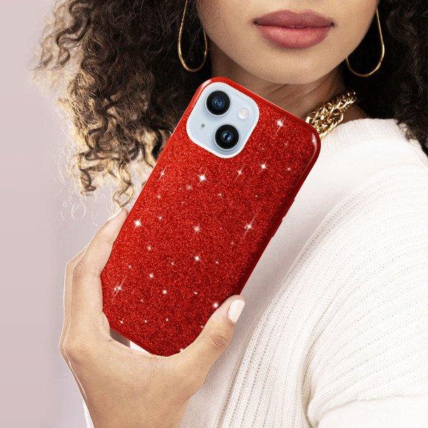 Avizar  Cover Paillette iPhone 14 Plus Rossa 