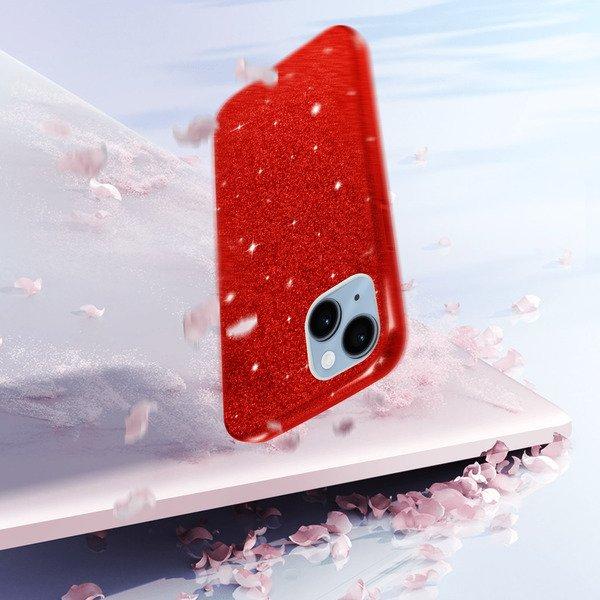 Avizar  Cover Paillette iPhone 14 Plus Rossa 