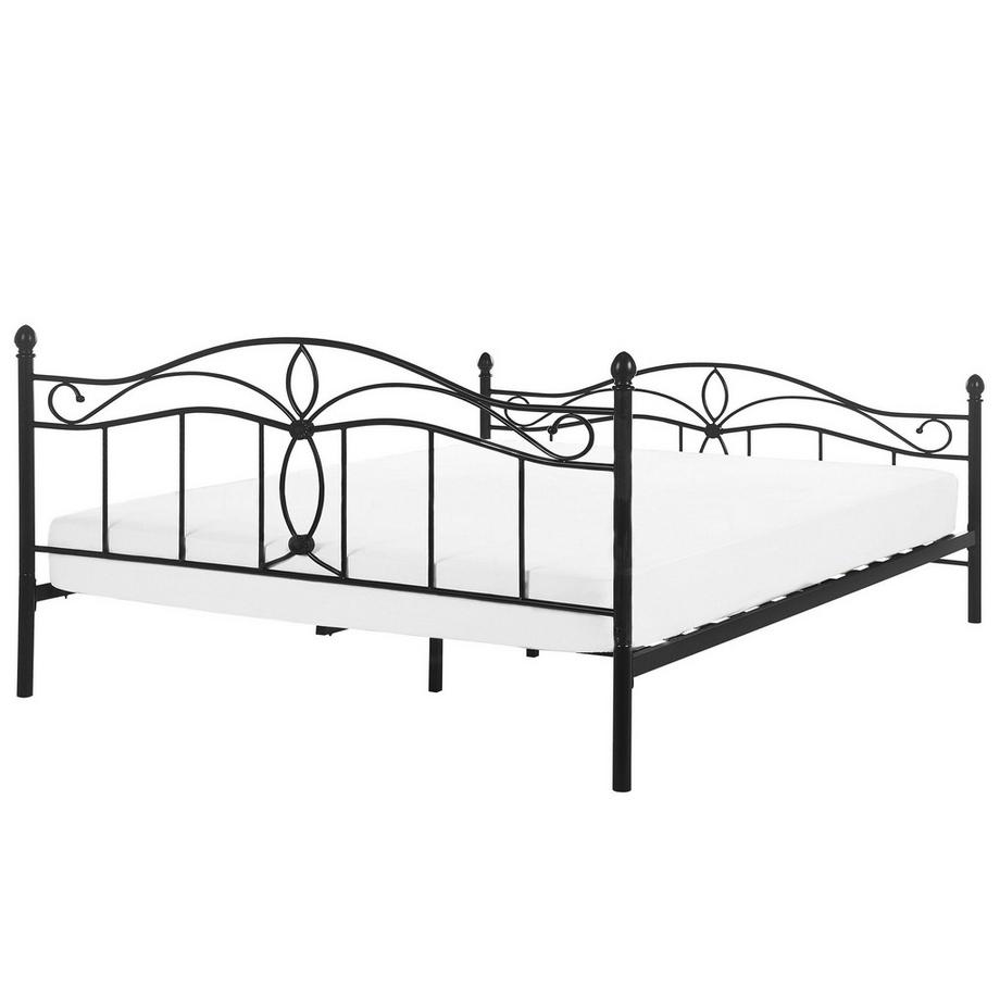 Beliani Lit avec sommier en Acier Rétro ANTLIA  