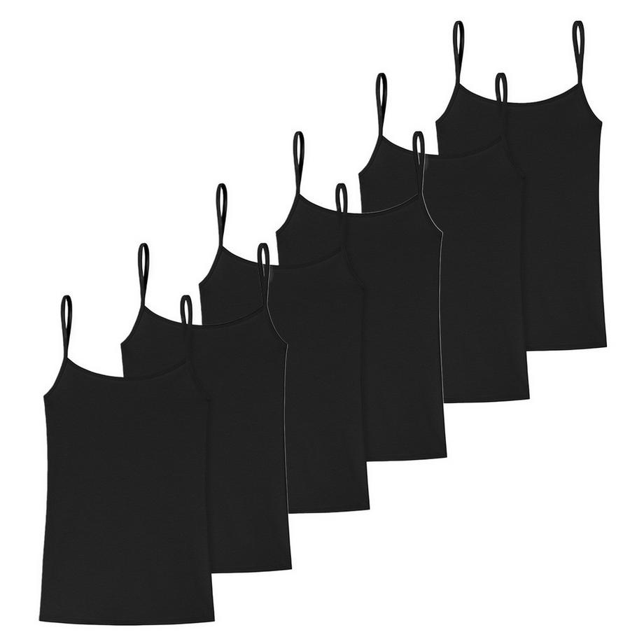 Cotton lot de 6  - tops à bretelles spaghetti