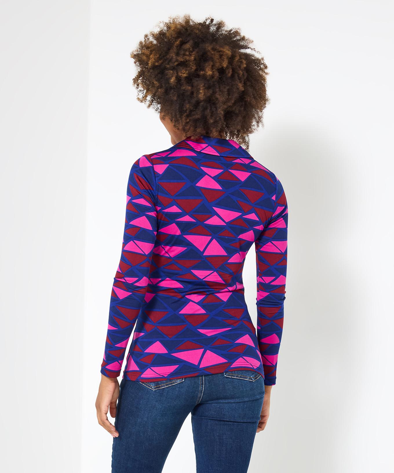 Joe Browns Retro inspiriertes Jersey Top Geo Print Twist Front  