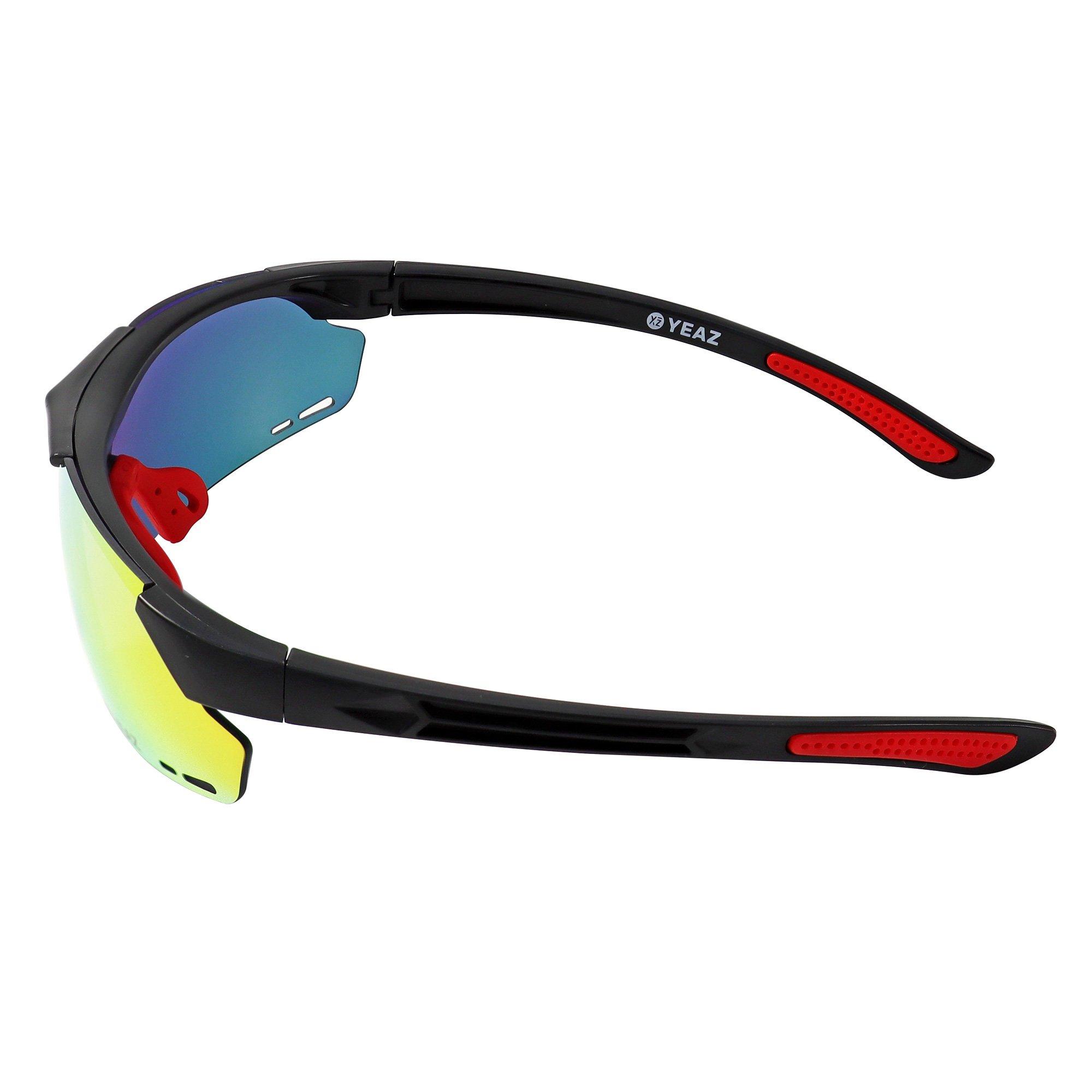 YEAZ  SUNUP Set Magnet-Sport-Sonnenbrille Matt schwarz /  Full Revo Red 