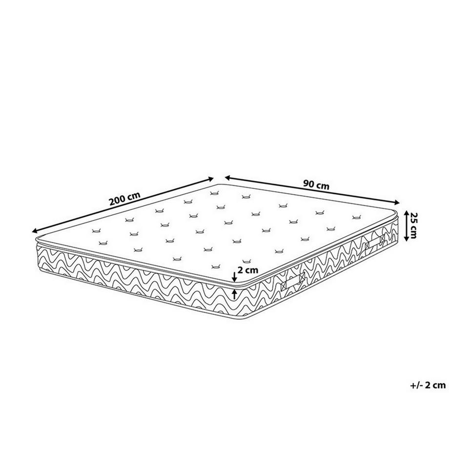 Beliani Matelas à ressorts ensachés en mousse à mémoire de forme en Ressorts ensachés  LUXUS  