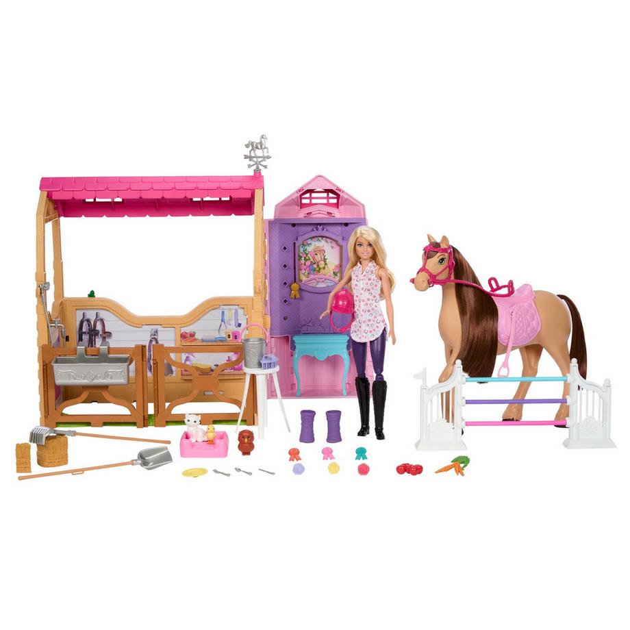 Barbie  Stall mit Puppe und Pferd 