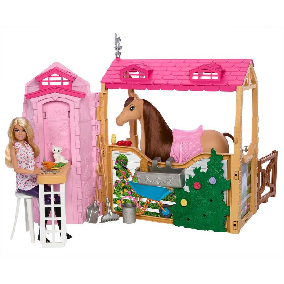 Barbie  Stall mit Puppe und Pferd 