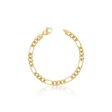 Bracelet figaro en or jaune 750, 19cm, 6mm