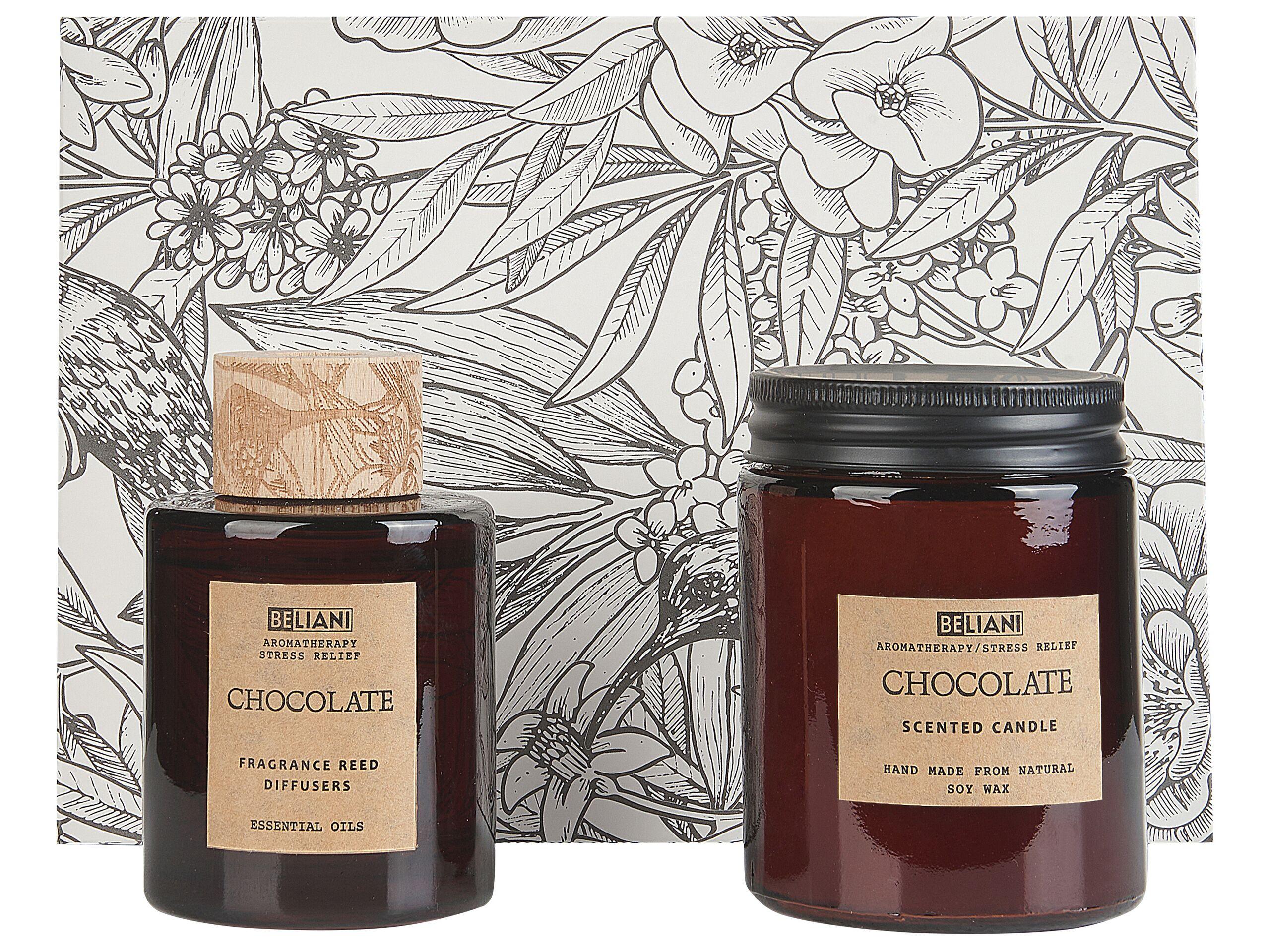 Beliani Bougie parfumée avec diffuseur en Cire de soja Traditionnel DARK ELEGANCE  