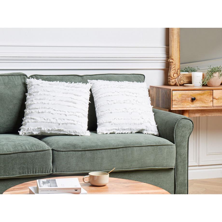 Beliani Lot de 2 coussins décoratifs en Coton Moderne MAKNEH  