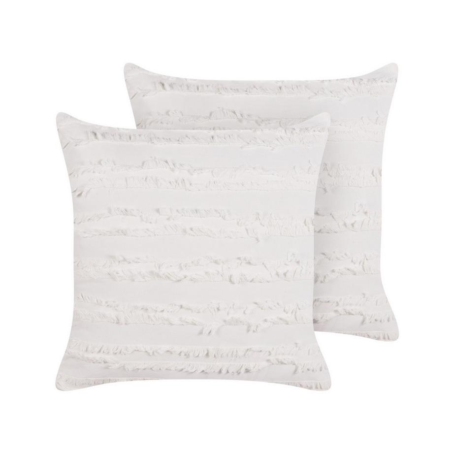 Beliani Lot de 2 coussins décoratifs en Coton Moderne MAKNEH  