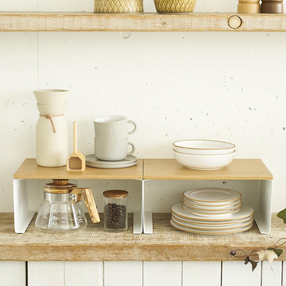 Yamazaki Stapelbares Aufbewahrungsregal - L30,5 cm  