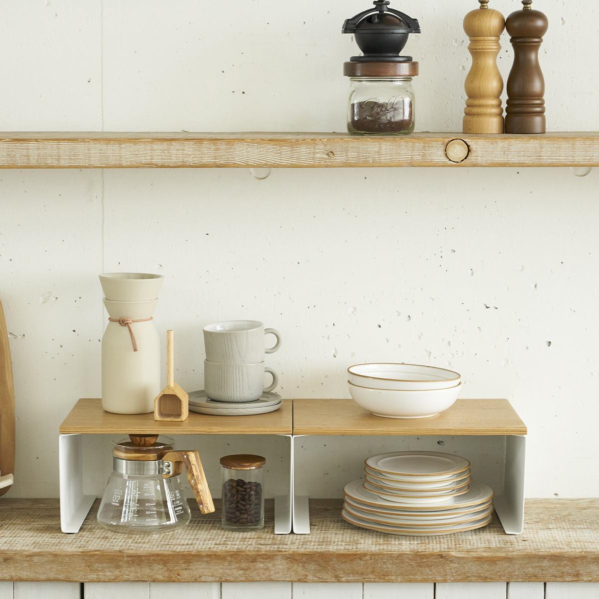 Yamazaki Stapelbares Aufbewahrungsregal - L30,5 cm  