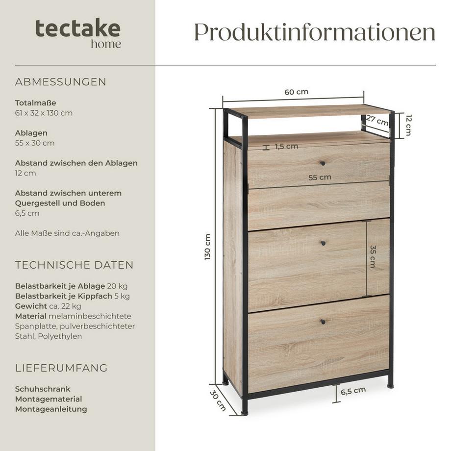 Tectake Scarpiera Braddock stile industriale  