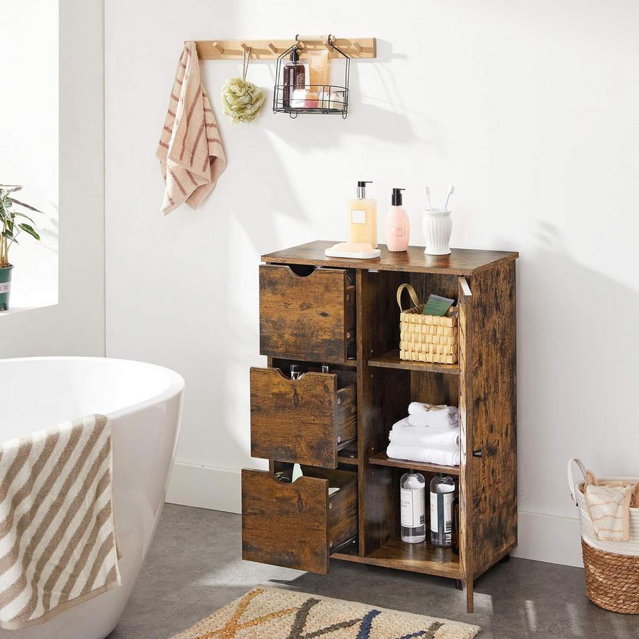 Songmics Armoire de salle de bain avec tiroirs et porte  