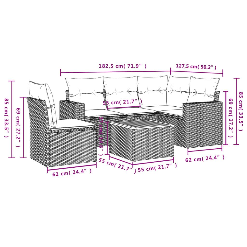 VidaXL Ensemble de canapés de jardin rotin synthétique  