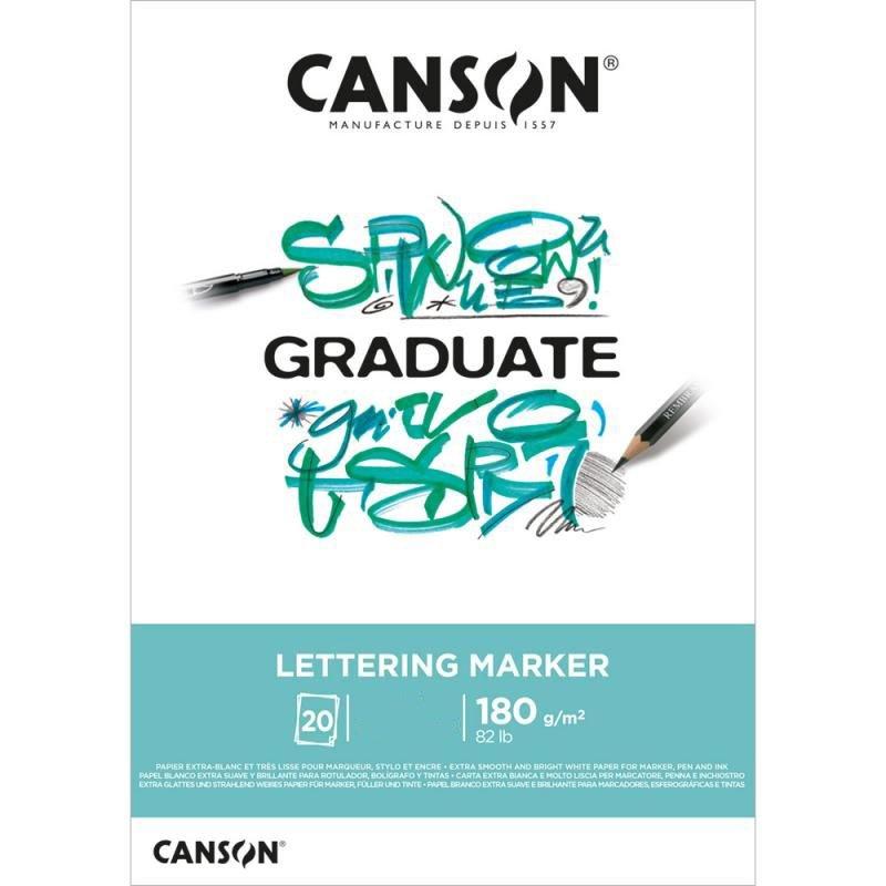 CANSON  Canson Graduate Lettering Marker Blocco di carta da disegno 20 fogli 