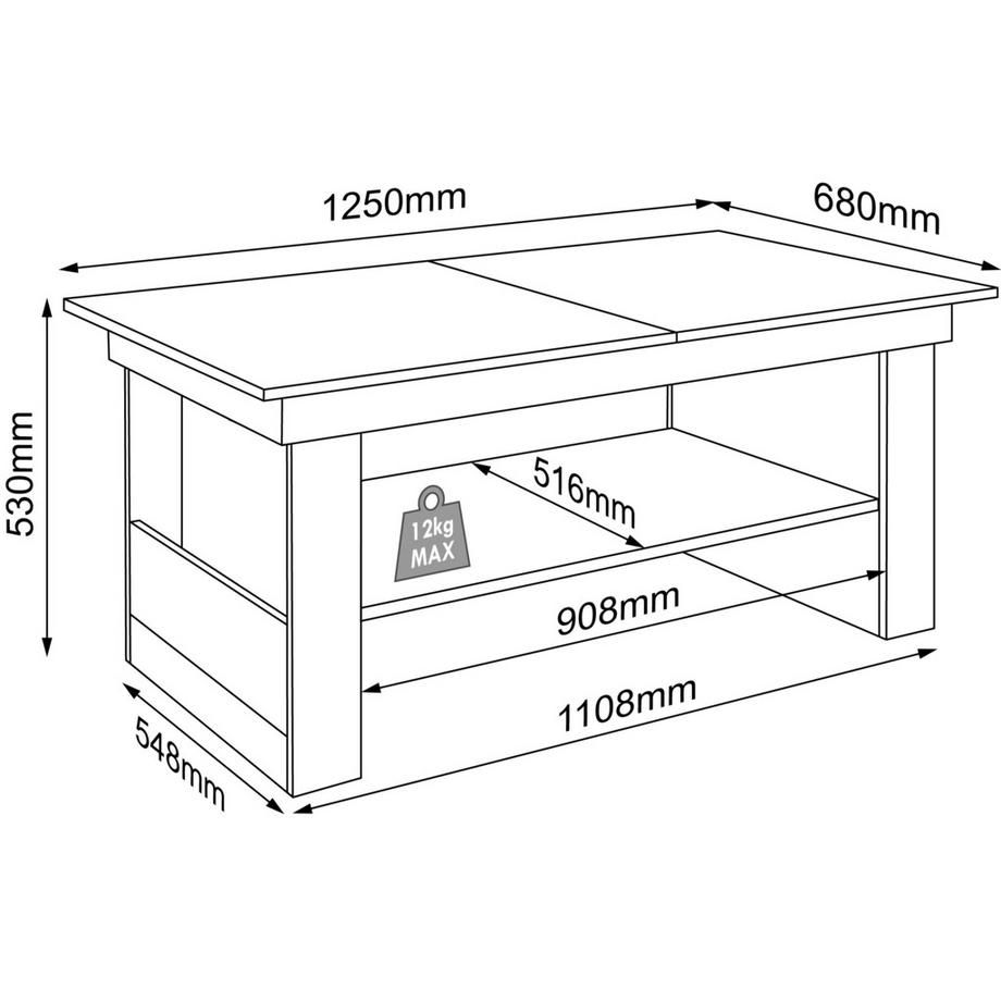 VCM Table d'appoint en bois  Kobila  