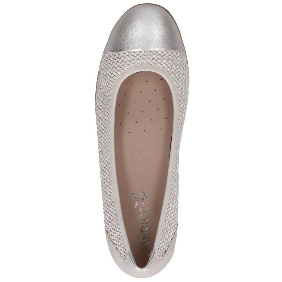 CAPRICE Ballerines avec tissu tressé et bout métallique  