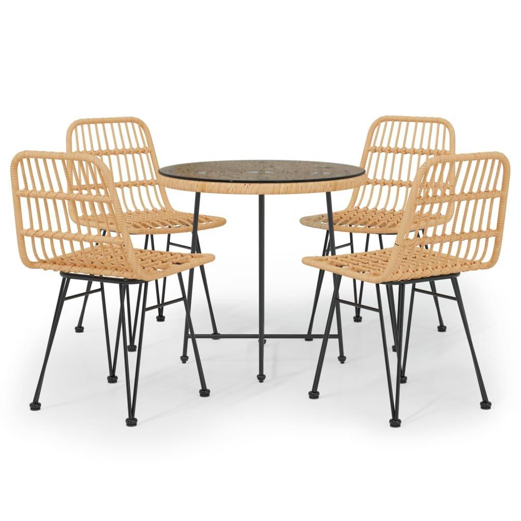 VidaXL set da pranzo da giardino Polirattan  