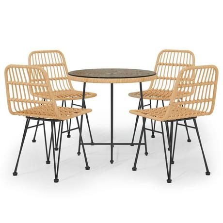 VidaXL set da pranzo da giardino Polirattan  