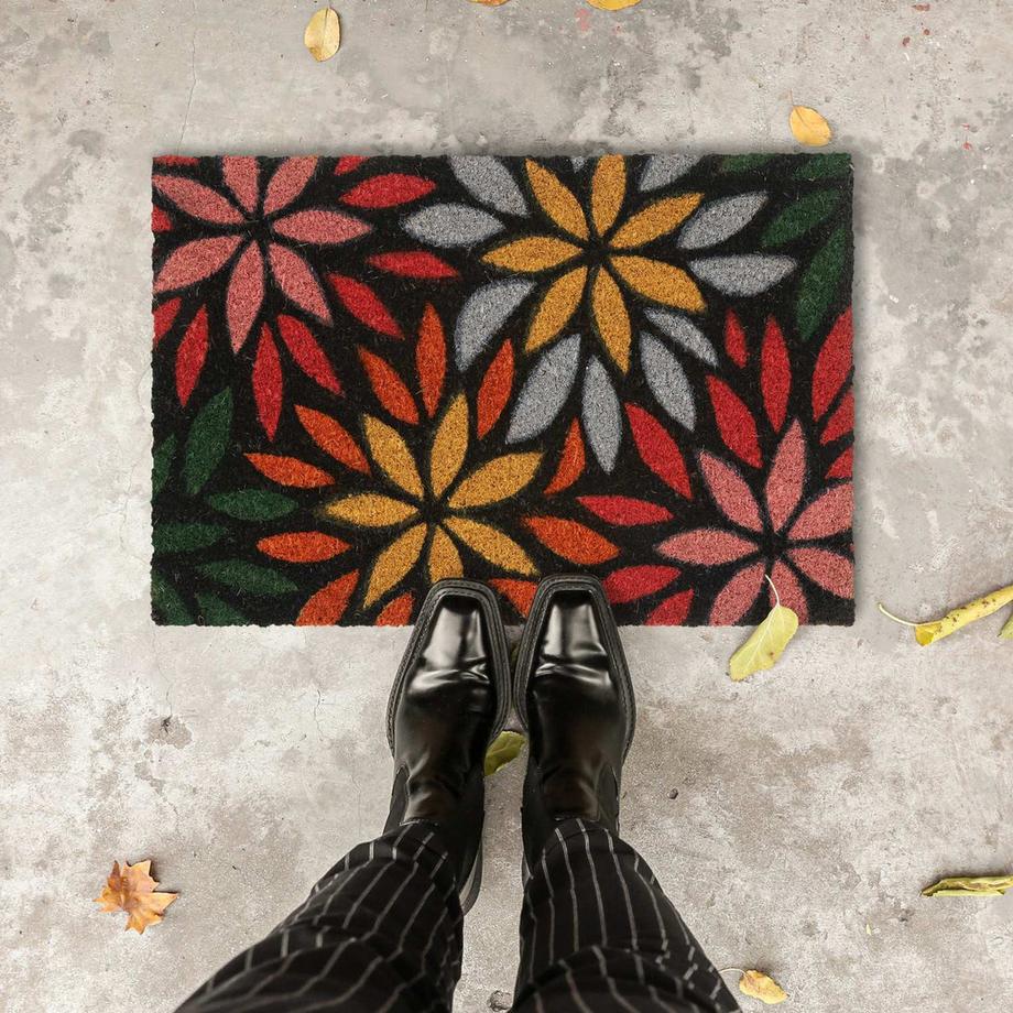 B2X Paillasson fleurs en fibre de coco  