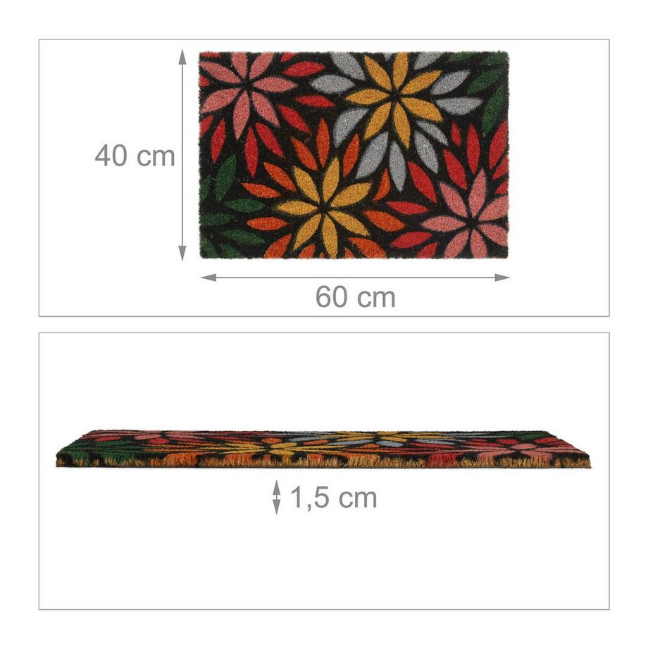 B2X Paillasson fleurs en fibre de coco  