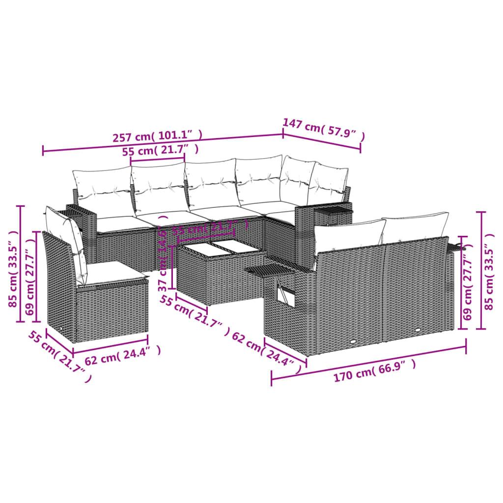 VidaXL set divano da giardino Polirattan  