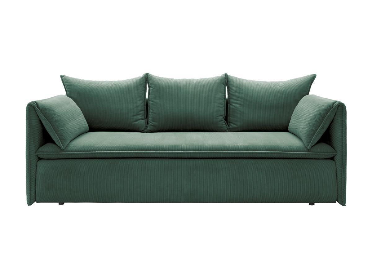 Vente-unique Sofa 3-Sitzer - Mit Schlaffunktion - Cord - Grün - TEODORA  