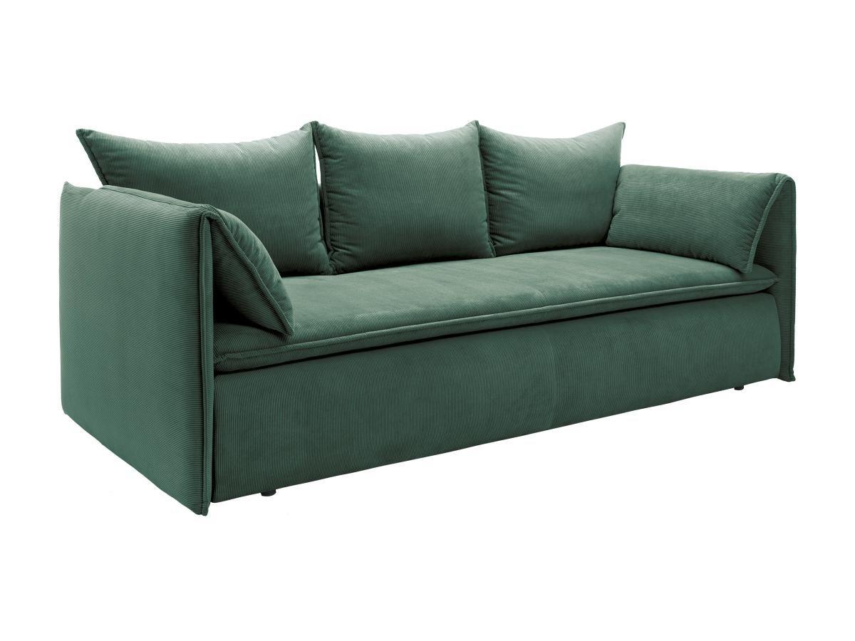 Vente-unique Sofa 3-Sitzer - Mit Schlaffunktion - Cord - Grün - TEODORA  