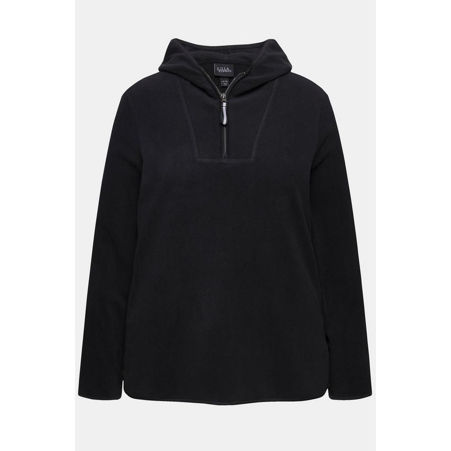 Ulla Popken Pull Camionneur Polaire Court Oversize Capuche Manches Longues Recyclé  