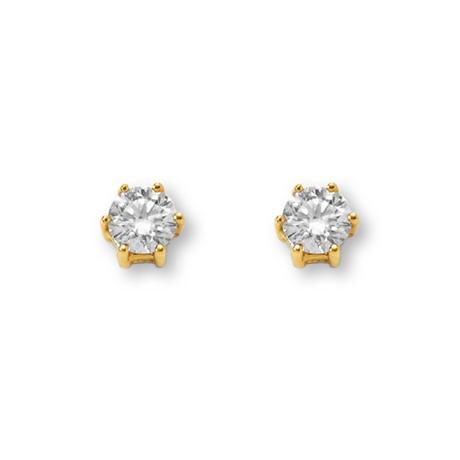 MUAU Schmuck  Ohrstecker Diamant 0.10ct. Gelbgold 750 