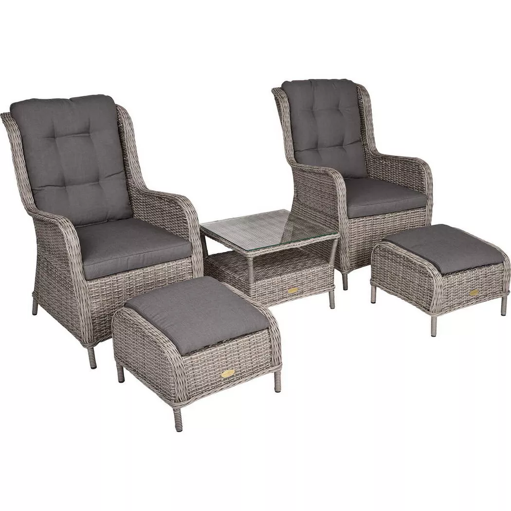 mutoni pleasure - Gartensessel-Set Valencia (5-tlg), One Size, Grau