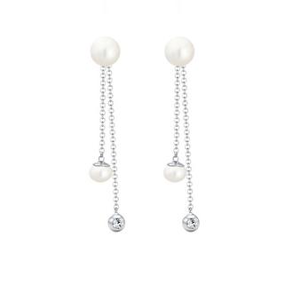 Elli  Boucles d'Oreilles Femmes Pendentif D'oreilles Elegant Avec Perles D'eau Douce Et Cristaux 