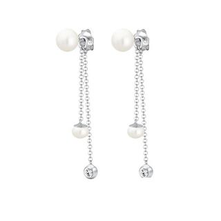 Elli  Boucles d'Oreilles Femmes Pendentif D'oreilles Elegant Avec Perles D'eau Douce Et Cristaux 