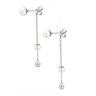 Elli  Boucles d'Oreilles Femmes Pendentif D'oreilles Elegant Avec Perles D'eau Douce Et Cristaux 