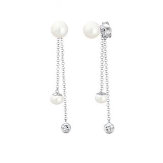 Elli  Boucles d'Oreilles Femmes Pendentif D'oreilles Elegant Avec Perles D'eau Douce Et Cristaux 