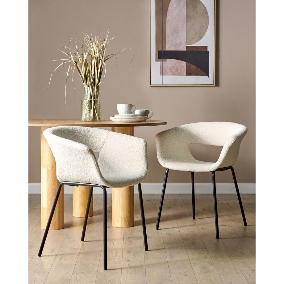 Beliani Esszimmerstuhl 2er Set aus Bouclé Modern ELMA  