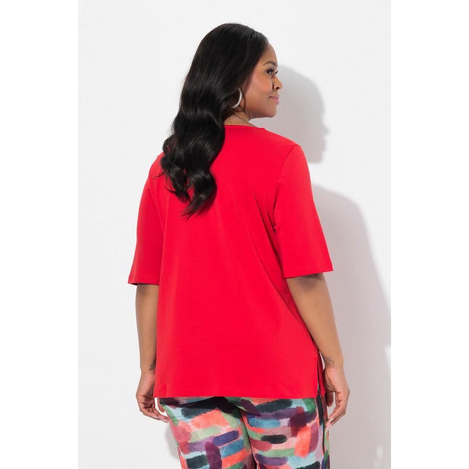 Ulla Popken T-Shirt Linea A Girocollo Manica Mezza  