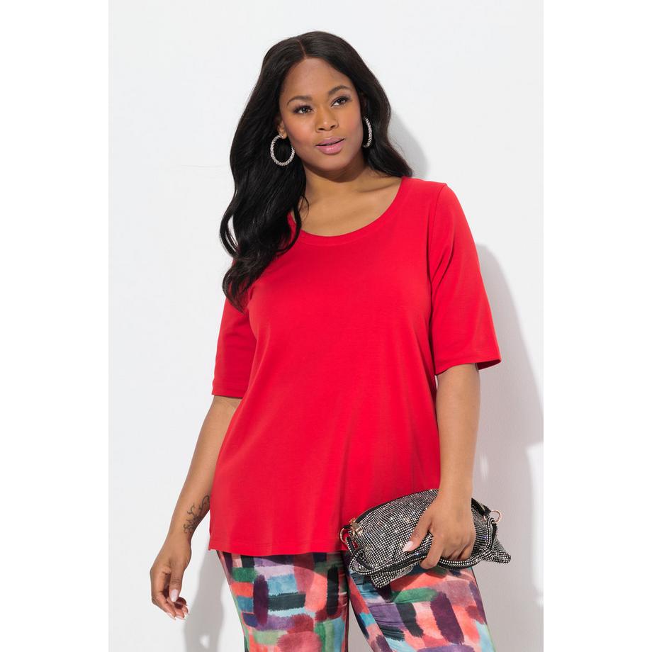 Ulla Popken T-Shirt Linea A Girocollo Manica Mezza  