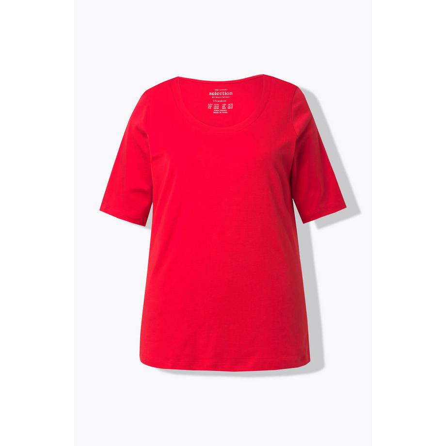 Ulla Popken T-Shirt Linea A Girocollo Manica Mezza  