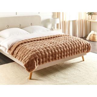 Beliani Salka Couverture Douillette Classique en Fausse Fourrure  