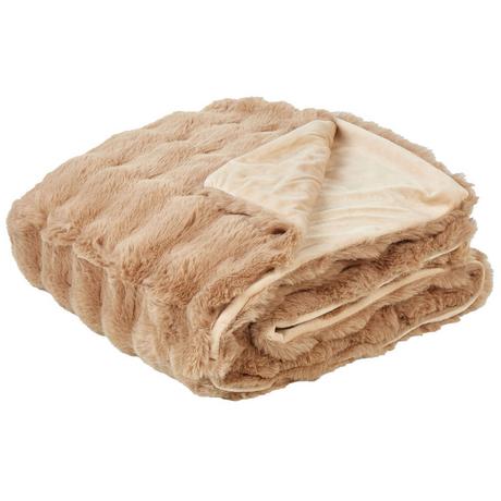 Beliani Salka Couverture Douillette Classique en Fausse Fourrure  