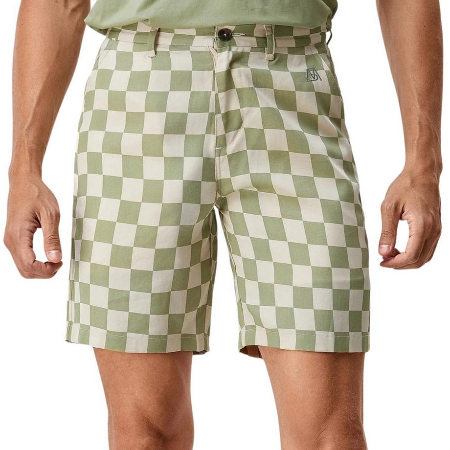 Pantaloni corti a quadri bicolore da uomo