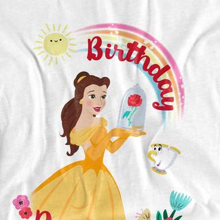 Beauty And The Beast Birthday Princess T-Shirt Maniche Lunghe  