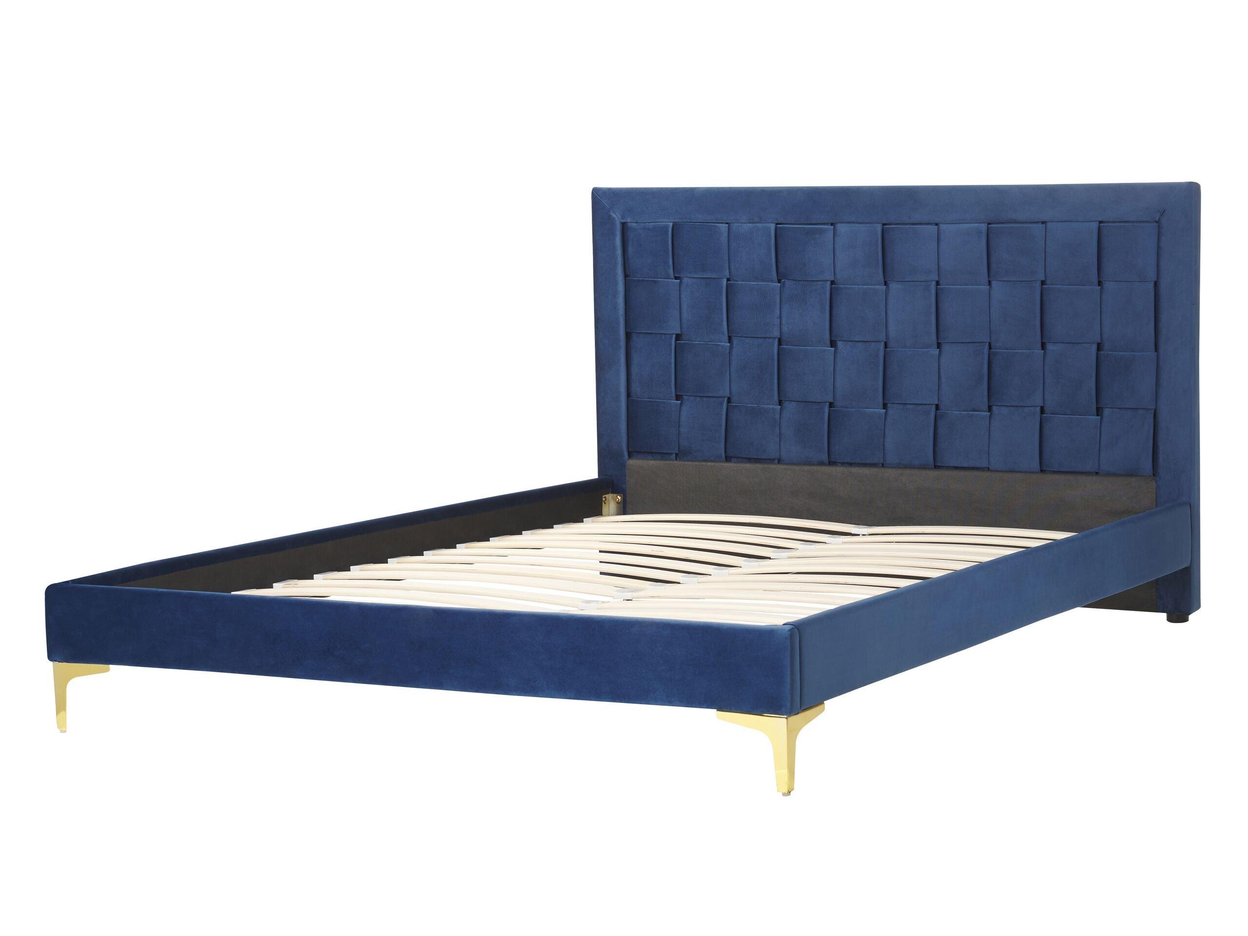 Beliani Bett mit Lattenrost aus Samtstoff Modern LIMOUX  