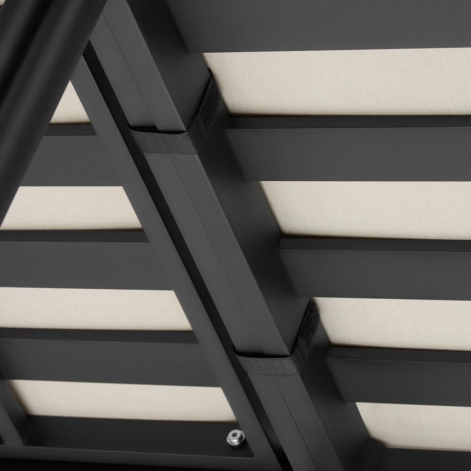 Tectake Aluminium Gartenlounge-Set Magaluf 5 in 1 Funktion, 5-fach verstellbare Lehne, dicke Polsterung wetterfest, Tisch mit Lamellen in Holzoptik  