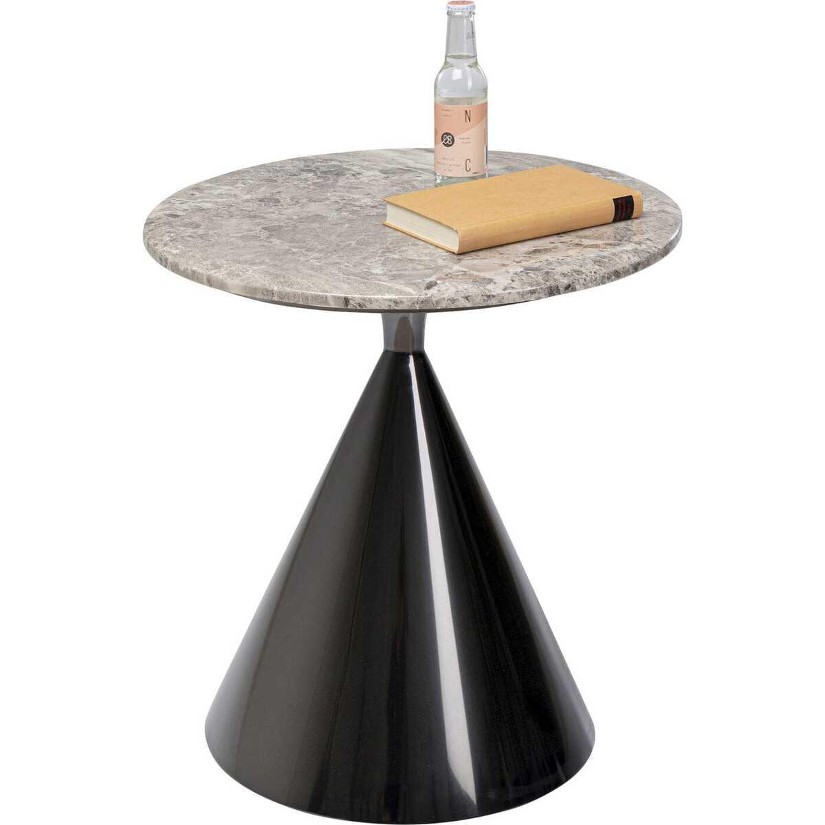 KARE Design Table d&#039;appoint Rita noire ronde 50  