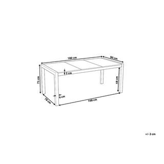 Beliani Table de jardin en Verre de sécurité Industriel COSOLETO  