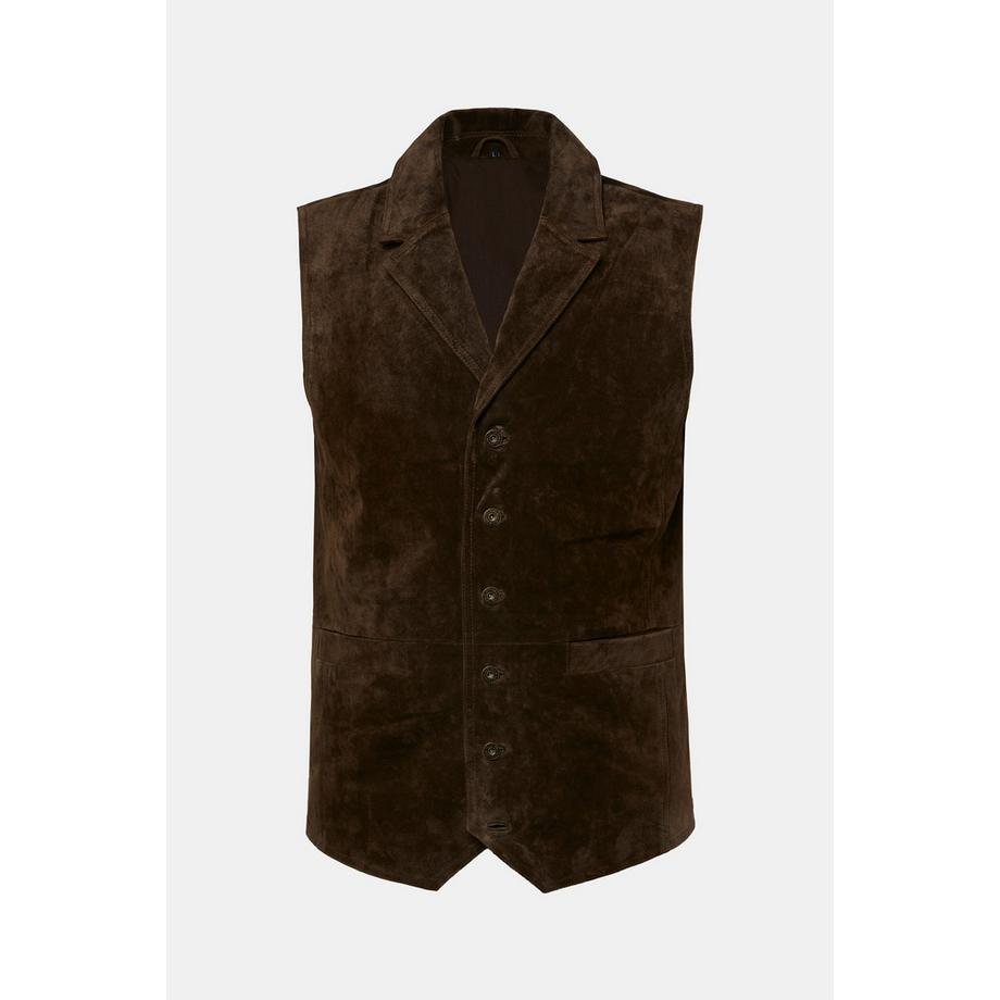 JP1880 Leder Velours Revers Weste  