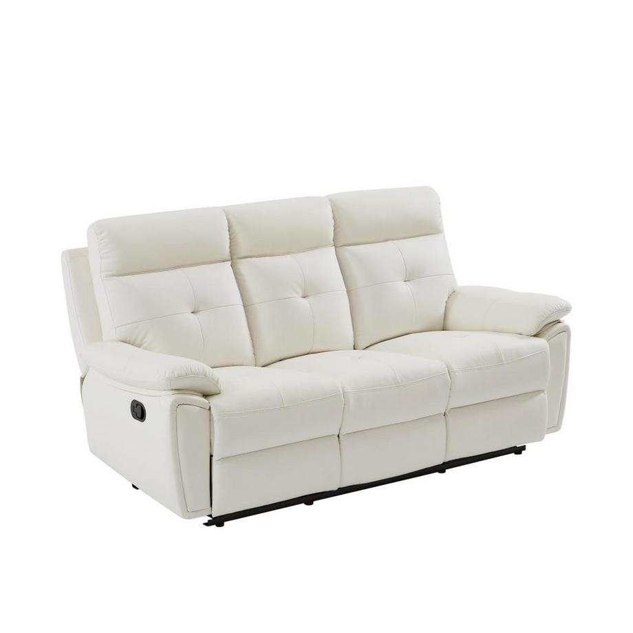 Vente-unique Canapé 3 places et fauteuil relax en cuir blanc VINETA  